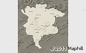 Shaded Relief Map of Msila, darken