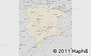 Shaded Relief Map of Msila, desaturated