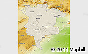Shaded Relief Map of Msila, physical outside