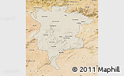 Shaded Relief Map of Msila, satellite outside