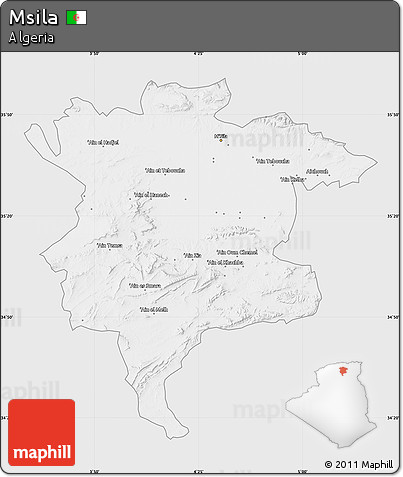 Silver Style Map of Msila, single color outside