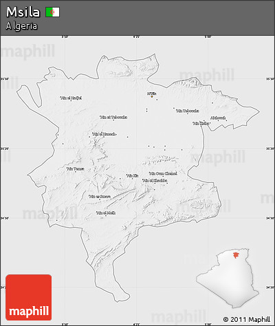 Silver Style Map of Msila, single color outside