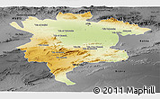 Physical Panoramic Map of Msila, darken, desaturated