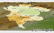 Physical Panoramic Map of Msila, darken