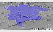 Political Panoramic Map of Msila, desaturated