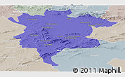 Political Panoramic Map of Msila, lighten, semi-desaturated