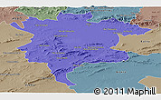 Political Panoramic Map of Msila, semi-desaturated