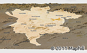 Satellite Panoramic Map of Msila, darken