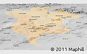 Satellite Panoramic Map of Msila, desaturated