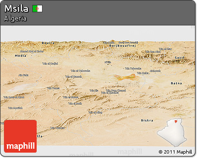 Satellite Panoramic Map of Msila