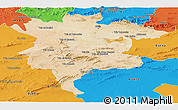 Satellite Panoramic Map of Msila, political outside