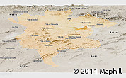 Satellite Panoramic Map of Msila, semi-desaturated