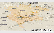 Satellite Panoramic Map of Msila, shaded relief outside