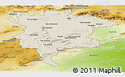 Shaded Relief Panoramic Map of Msila, physical outside