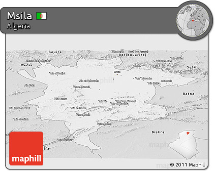 Silver Style Panoramic Map of Msila