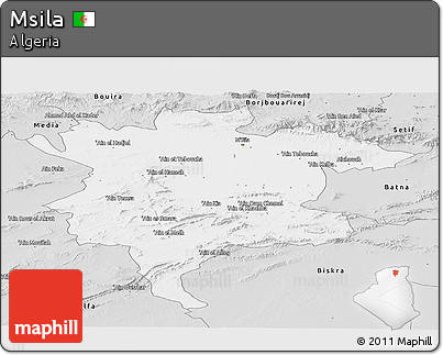 Silver Style Panoramic Map of Msila
