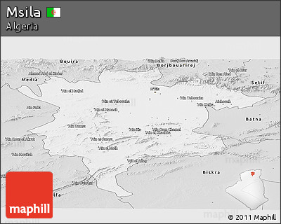 Silver Style Panoramic Map of Msila