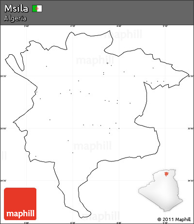 Blank Simple Map of Msila, cropped outside, no labels