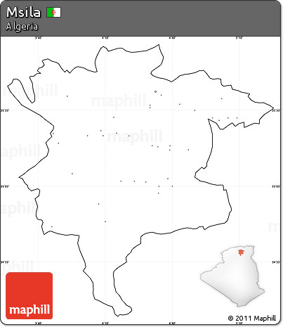Blank Simple Map of Msila, cropped outside, no labels
