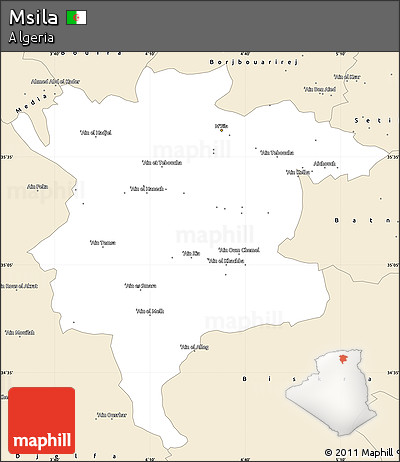 Classic Style Simple Map of Msila