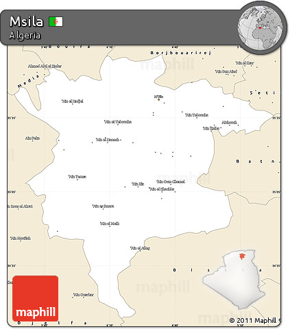Classic Style Simple Map of Msila