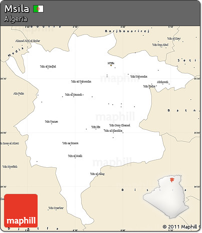 Classic Style Simple Map of Msila