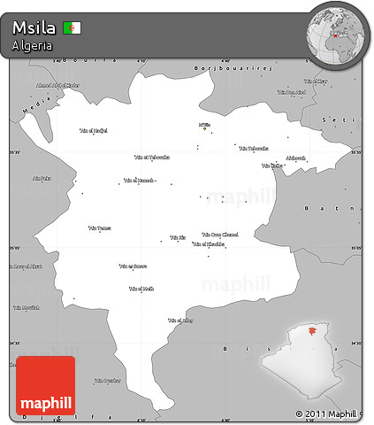 Gray Simple Map of Msila