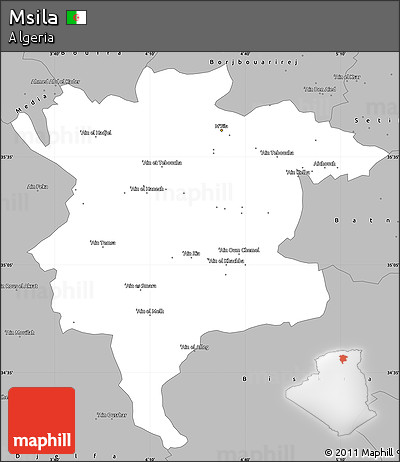 Gray Simple Map of Msila