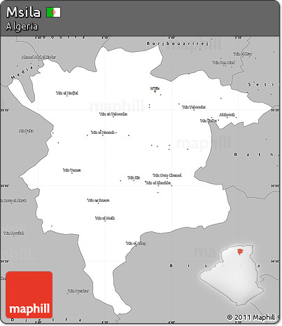 Gray Simple Map of Msila