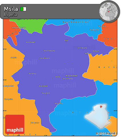 Political Simple Map of Msila