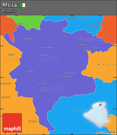 Political Simple Map of Msila