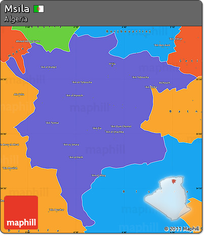 Political Simple Map of Msila