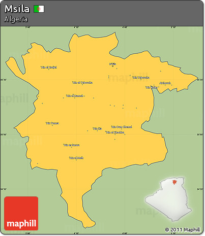 Savanna Style Simple Map of Msila, cropped outside