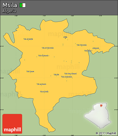 Savanna Style Simple Map of Msila, cropped outside