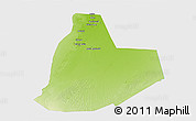 Physical 3D Map of Ouargla, single color outside