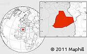 Blank Location Map of Ouargla, highlighted country