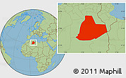 Savanna Style Location Map of Ouargla