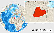 Shaded Relief Location Map of Ouargla