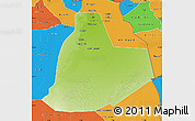 Physical Map of Ouargla, political outside