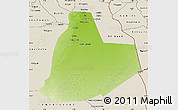 Physical Map of Ouargla, shaded relief outside