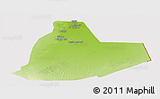 Physical Panoramic Map of Ouargla, cropped outside