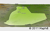 Physical Panoramic Map of Ouargla, darken