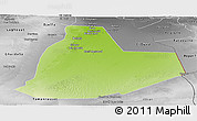 Physical Panoramic Map of Ouargla, desaturated