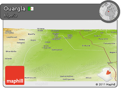 Physical Panoramic Map of Ouargla