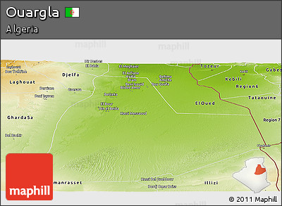 Physical Panoramic Map of Ouargla