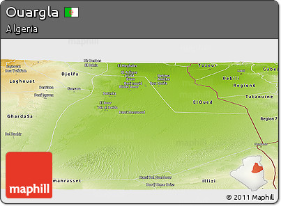 Physical Panoramic Map of Ouargla