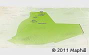Physical Panoramic Map of Ouargla, lighten