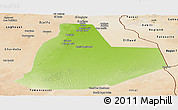 Physical Panoramic Map of Ouargla, satellite outside