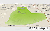 Physical Panoramic Map of Ouargla, shaded relief outside