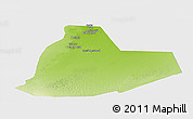 Physical Panoramic Map of Ouargla, single color outside